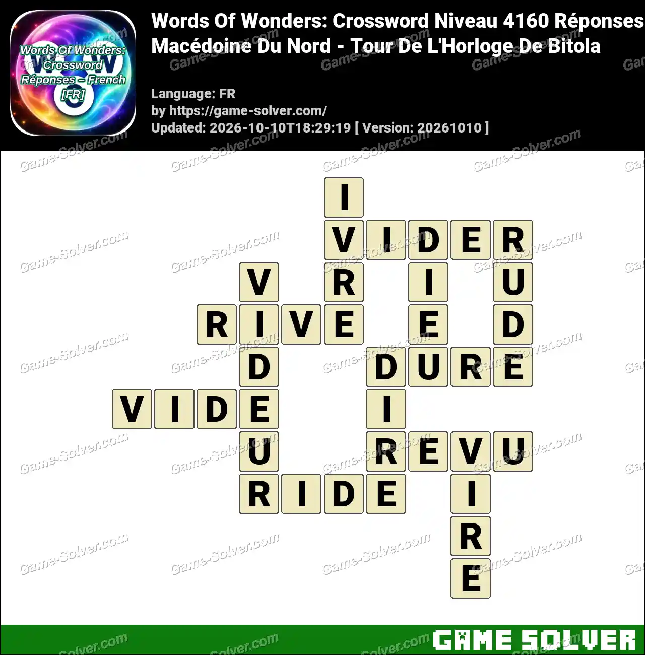 Words Of Wonders: Crossword Niveau 4160 Réponses – Macédoine Du Nord – Tour De L’Horloge De Bitola